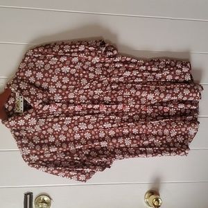 RARE Big Bud Press Lazy Daisy Button Up Shirt in Brown